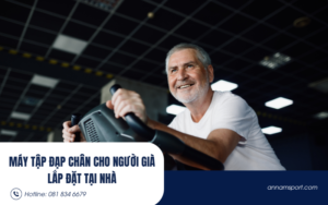 Máy tập đạp chân cho người già lắp đặt tại nhà